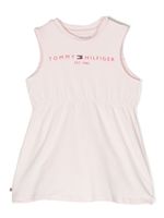 Tommy Hilfiger Junior robe sans manches à logo imprimé - Rose