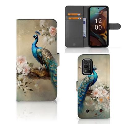 Telefoonhoesje | Met pasjeshouder | voor Nokia XR21 Vintage Pauwen