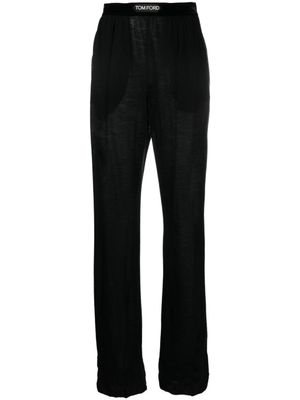 TOM FORD pantalon de jogging en cachemire à taille logo - Noir
