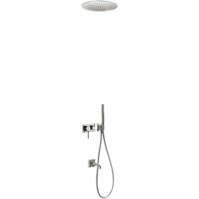 Regendouche set Tres 3V | Inbouw | Mengkraan | 3-weg | Rond | RVS look