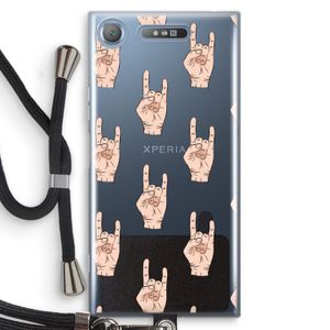 Rock: Sony Xperia XZ1 Transparant Hoesje met koord