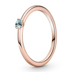 Pandora Colours 189259C02 Ring Light Blue Solitaire zilver rosekleurig-lichtblauw Maat 48(Retired)