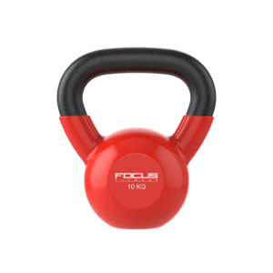 Kettlebell - Focus Fitness Vinyl - 10 kg - Oranje