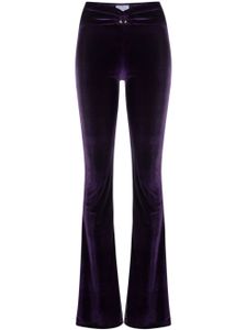 Philipp Plein pantalon évasé en velours à taille basse - Violet