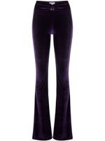 Philipp Plein pantalon évasé en velours à taille basse - Violet