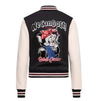 Queen Kerosin We Can Do It Rebel Queen College Jacket Black Cream-XXXL