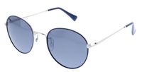 H.I.S zonnebril 84100 cat. 2 dames rond metaal zilver/blauw - thumbnail