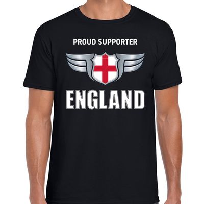 Proud supporter England / Engeland t-shirt zwart voor heren Proud supporter England / Engeland t-shirt zwart voor heren