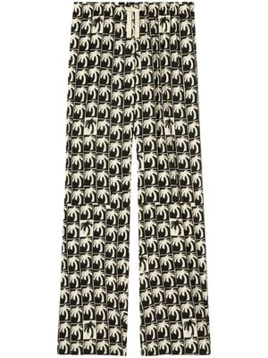 Palm Angels pantalon ample à imprimé palmier - Noir