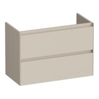 Brauer Inspire - Onderkast Ondiep - 80 cm - met 2 Softclose Lades Greeploos en 1 Sifon Uitsparing - Mat Beige