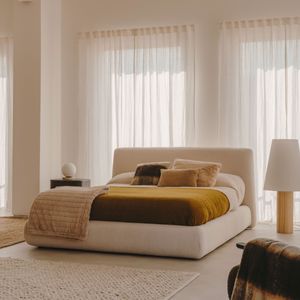 Kave Home Bed Martina Bouclé - Wit