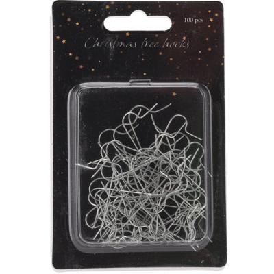 Kerstbalhaakjes - 100x stuks - zilver - 3,5 cm - kerstboomhaakjes Kerstbalhaakjes - 100x stuks - zilver - 3,5 cm - kerstboomhaakjes