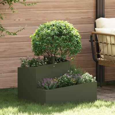 Tuin Bloempot Olijfgroen 60 x 60 x 50 cm Staal