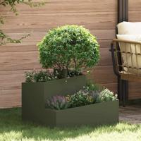Tuin Bloempot Olijfgroen 60 x 60 x 50 cm Staal