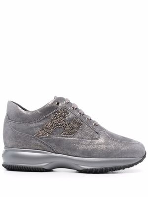 Hogan baskets Interactive en daim - Gris