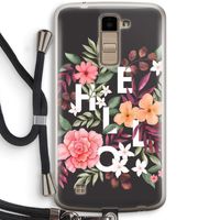 Hello in flowers: LG K10 (2016) Transparant Hoesje met koord