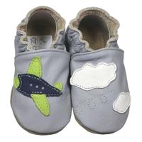 Hobea babyslofjes Flugzeug grau-16-17