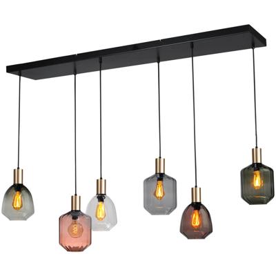 Masterlight 6-lichts hanglamp - goud -Porto met verschillende glazen - 2711-05-02-130-25633