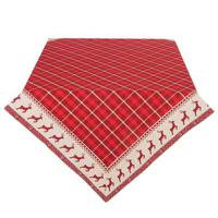 Clayre & Eef Vierkant Tafelkleed Kerst 150x150 cm Rood Beige Katoen - thumbnail