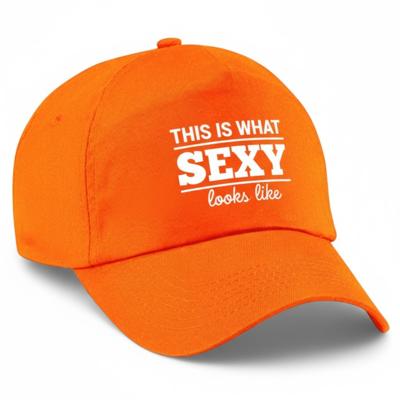 Baseball cap / petje Koningsdag - this is what sexy looks like - oranje - themafeest