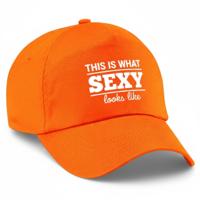 Baseball cap / petje Koningsdag - this is what sexy looks like - oranje - themafeest