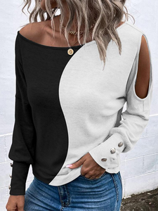 Color Block Casual Loose T-Shirt