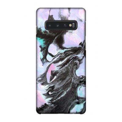 Pastel zwart: Samsung Galaxy S10 4G Volledig Geprint Hoesje