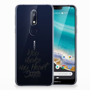 Nokia 7.1 Siliconen hoesje met naam Heart Smile