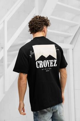 Croyez Fumes T-Shirt Heren Zwart/Beige - Maat S - Kleur: BeigeZwart | Soccerfanshop