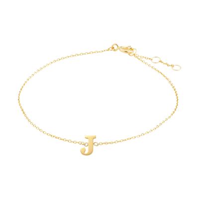 Minimalistische letter armband - 14K GOUD - Goud - J