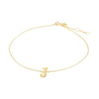 Minimalistische letter armband - 14K GOUD - Goud - J