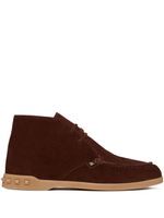 Valentino Garavani desert boots Leisure Flows en daim - Rouge - thumbnail