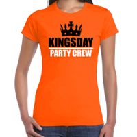 Kingsday party crew t-shirt oranje voor dames - Koningsdag shirts - thumbnail