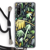 Tropical Palms Dark: Sony Sony Xperia 10 III Transparant Hoesje met koord