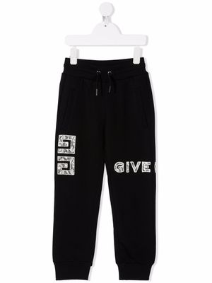 Givenchy Kids pantalon de jogging à logo appliqué - Noir