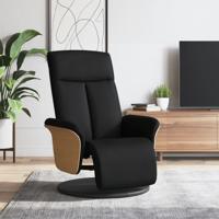 Fauteuil verstelbaar met voetensteun stof zwart Fauteuil verstelbaar met voetensteun stof zwart