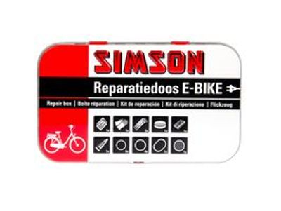 Simson Reparatiedoos e-bike aluminium rood/wit 14-delig