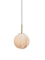 Hanglamp glas/ijzer Carrara globe Ø22 - M