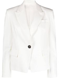 Brunello Cucinelli blazer en coton mélangé à simple boutonnage - Tons neutres