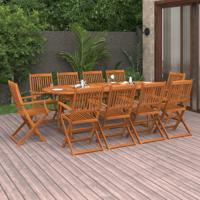 11-delige Tuinset 220x90x75 cm massief acaciahout