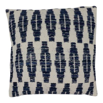Katoenen Kussen Rhodos Blauw/Wit (Met Vulling)
