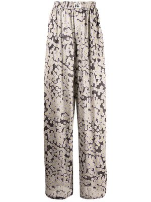 Natasha Zinko pantalon ample à fleurs - Noir