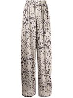Natasha Zinko pantalon ample à fleurs - Noir