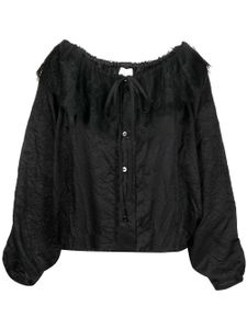 Patou blouse à col en dentelle - Noir