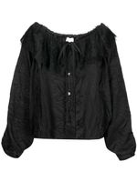 Patou blouse à col en dentelle - Noir