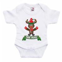 Kerst baby rompertje - wit - rendiertje - free hugs - Kerst cadeau Kerst baby rompertje - wit - rendiertje - free hugs - Kerst cadeau