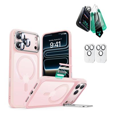 iPhone 17 Pro Max Bundle Classic Hybrid Magnetic Case (Camera Control, Stash Stand) and Armorite Screen Protector - Frosted Bubblegum Pink iPhone 17 Pro Max Bundle Classic Hybrid Magnetic Case (Camera Control, Stash Stand) and Armorite Screen Protector - Frosted Bubblegum Pink