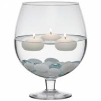 Hakbijl Glass Bloemenvaas Brandy - op voet - transparant glas - 7L - 30 cm - Terrarium vaas