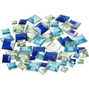 Hobby plak diamantjes mix - blauw - 720x - vierkant - diverse formaten - DIY strass steentjes