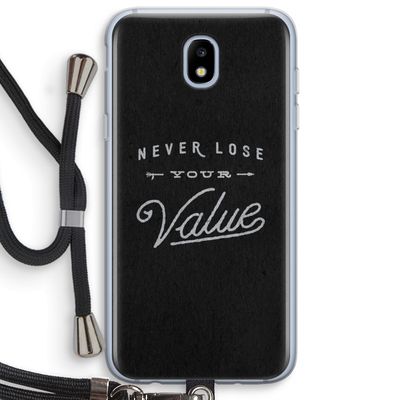 Never lose your value: Samsung Galaxy J5 (2017) Transparant Hoesje met koord